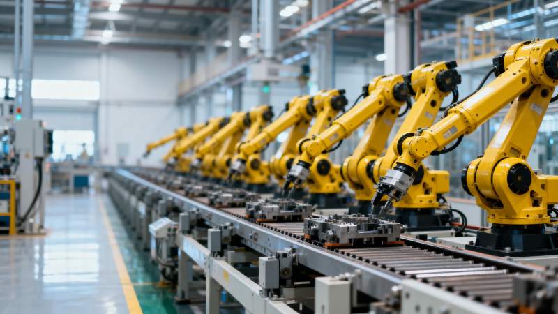 智能工厂机器人生产线图片