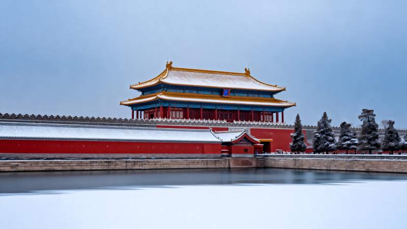 故宫雪景图片
