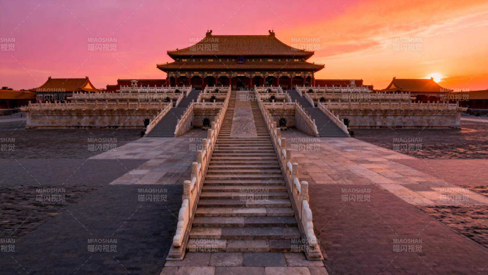 故宫夕阳美景图片