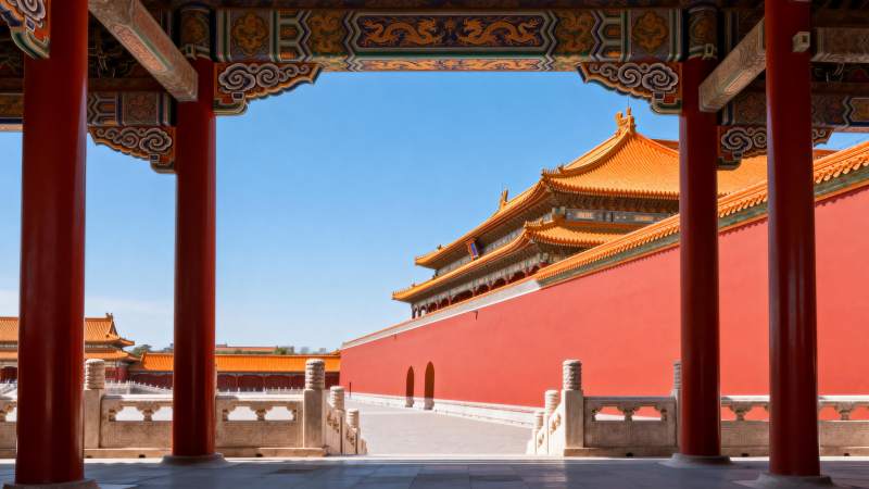 故宫红墙金瓦图片