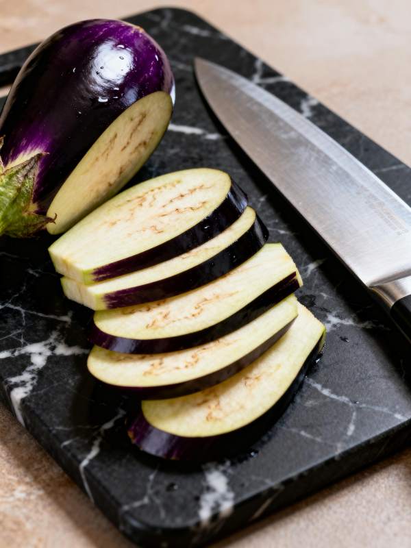 切片茄子准备中图片