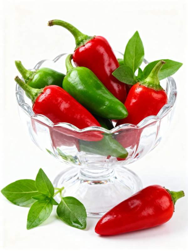 红绿辣椒与香叶图片