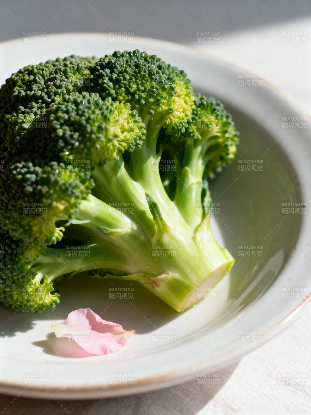 西兰花与花瓣图片