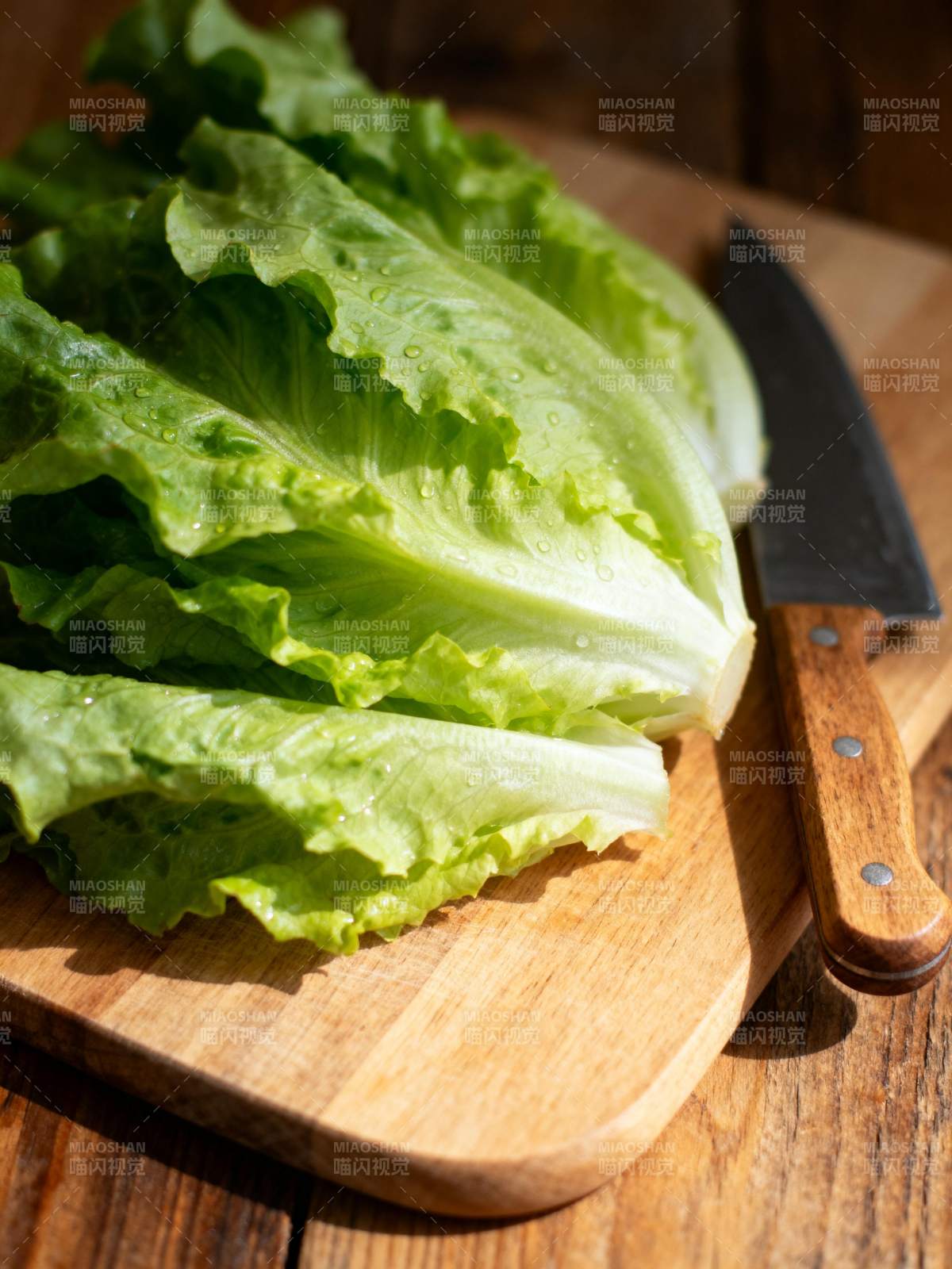 新鲜生菜切配中图片