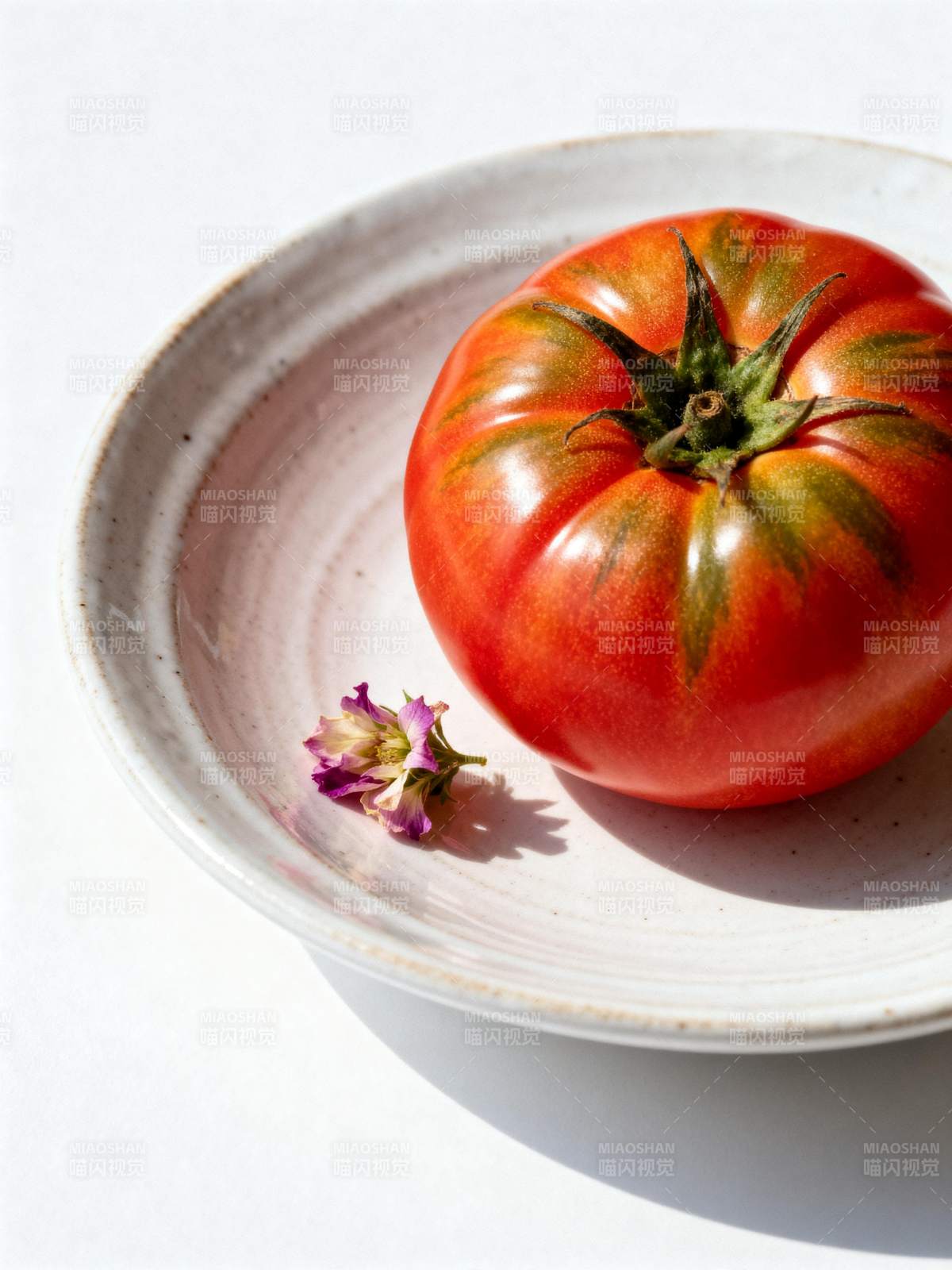 红番茄伴紫花图片