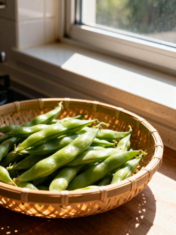 青豆满篮 阳光相伴图片