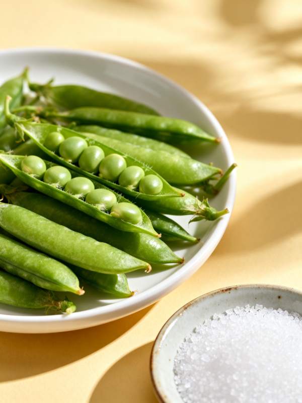 青豆与盐的静物图片