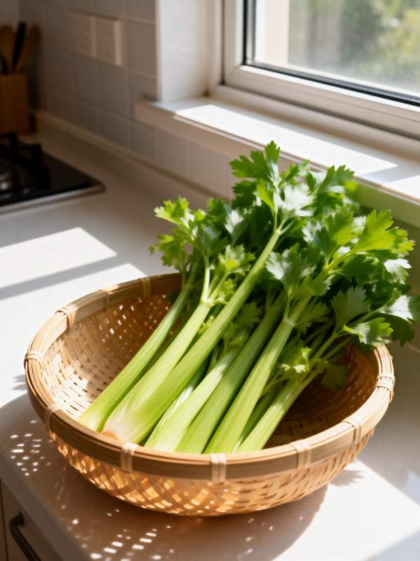 窗边的芹菜篮图片