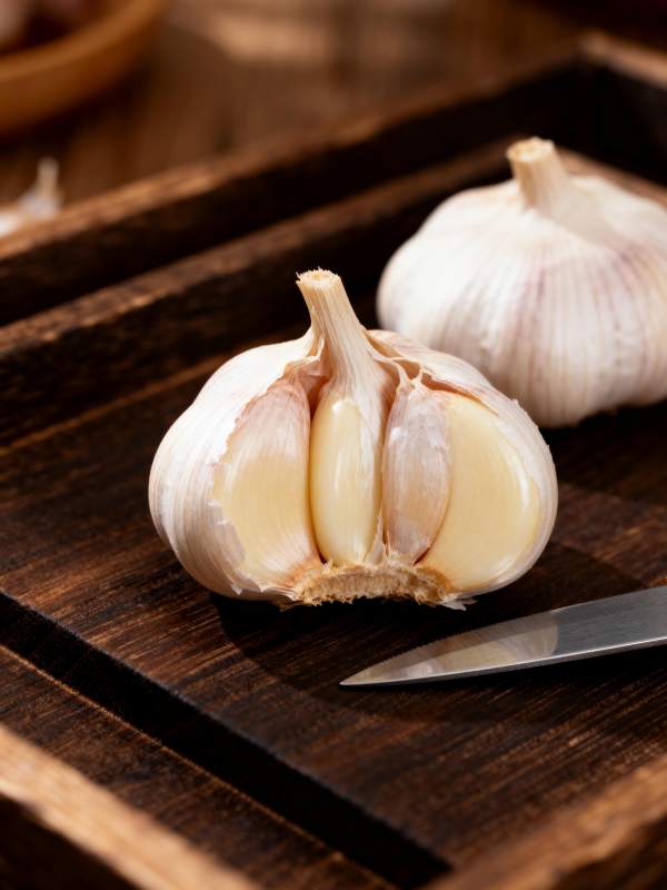 蒜瓣切开待用图片