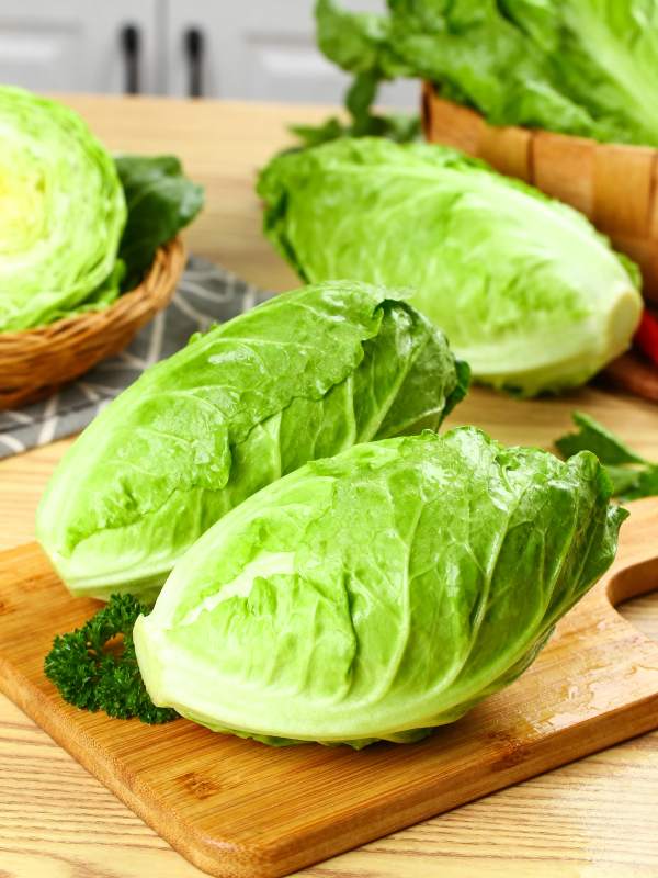 新鲜生菜切半展示图片