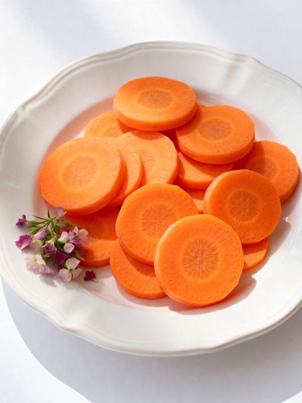 胡萝卜片配小花图片