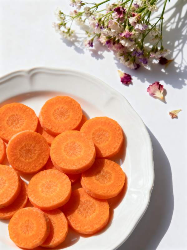 胡萝卜片与花饰图片