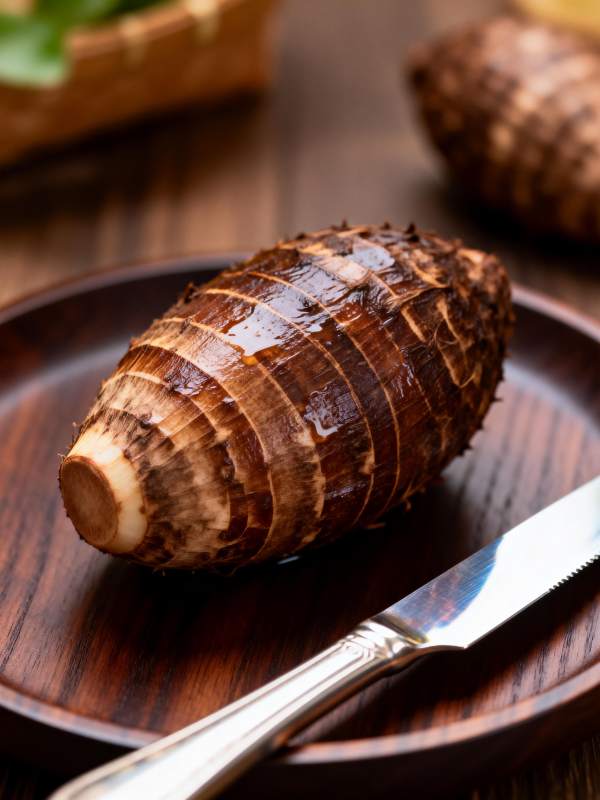 香芋静置盘中图片