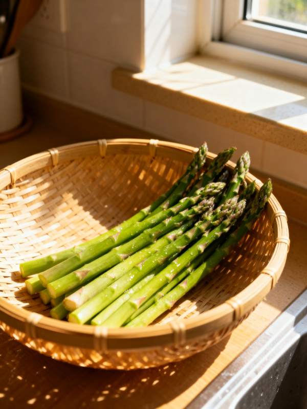 阳光下的新鲜芦笋图片