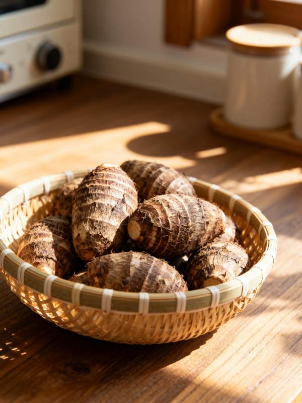 竹篮芋头静享阳光图片