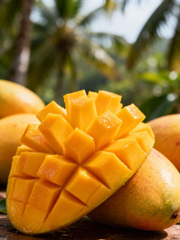 芒果切块 热带风情图片