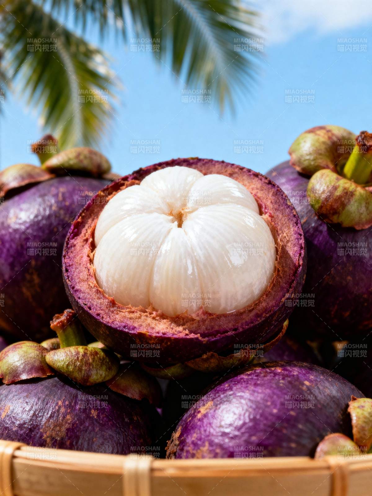 山竹鲜果特写图片