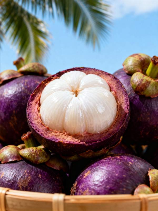 山竹鲜果特写图片