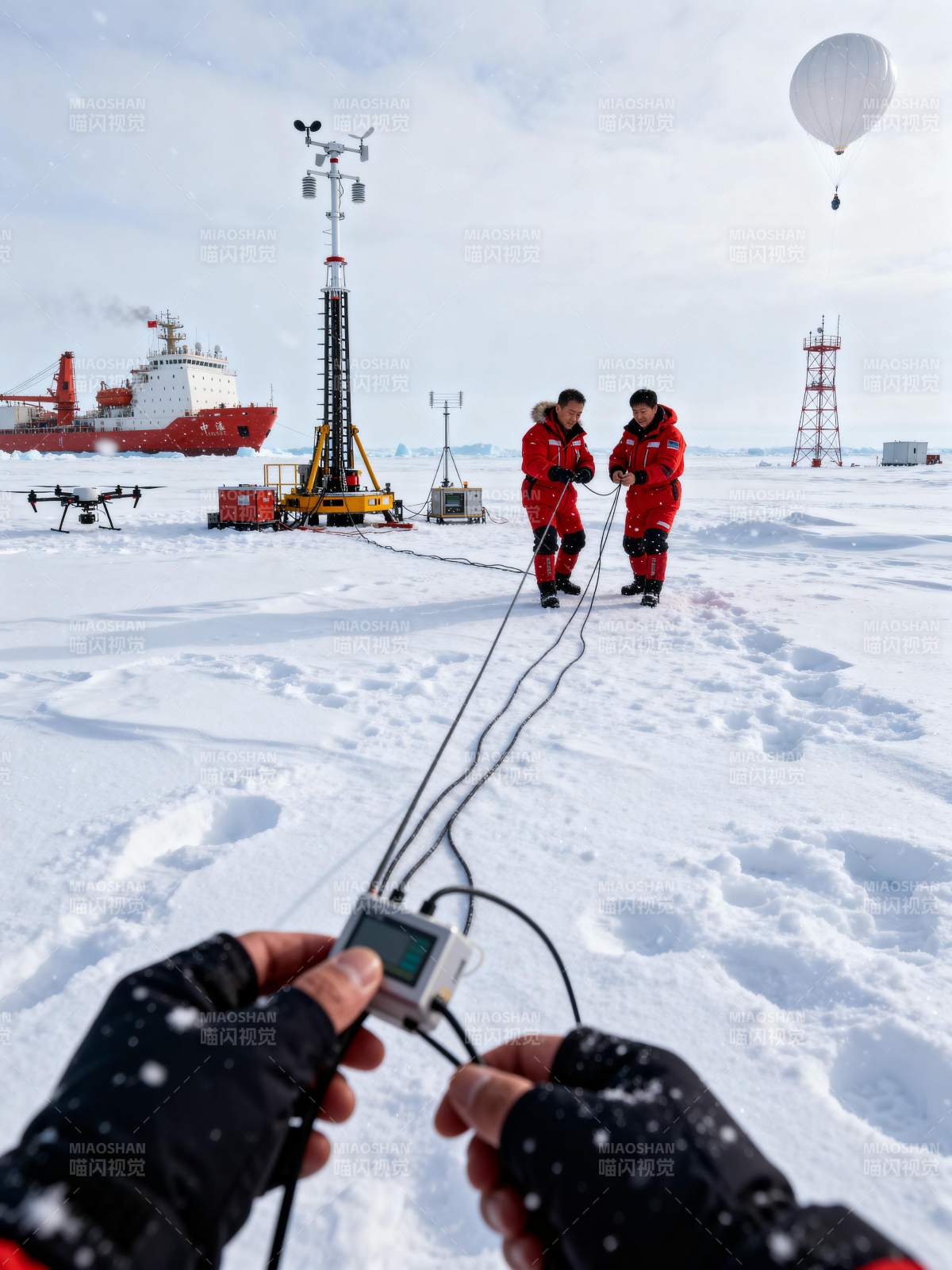 极地科考放飞气球图片