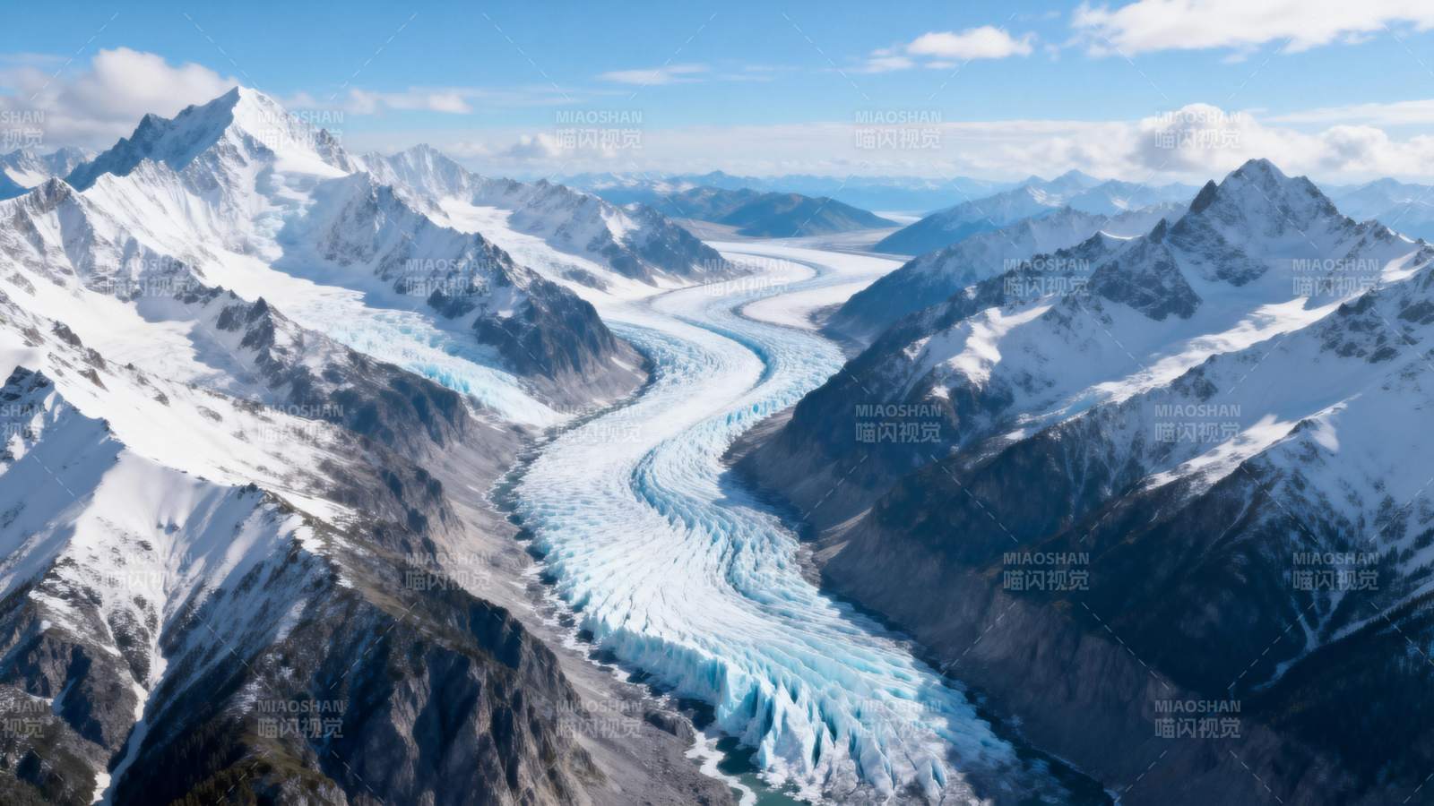 冰川峡谷壮丽景色图片