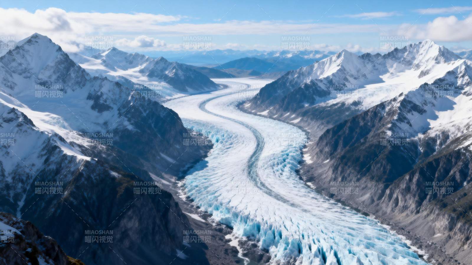 冰川峡谷壮丽景色图片