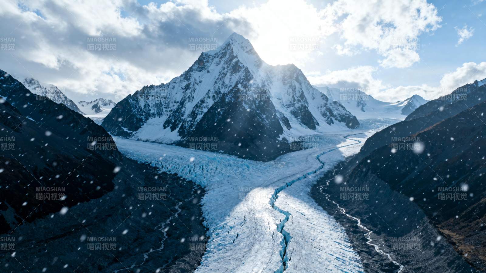 雪山冰川壮丽景色图片