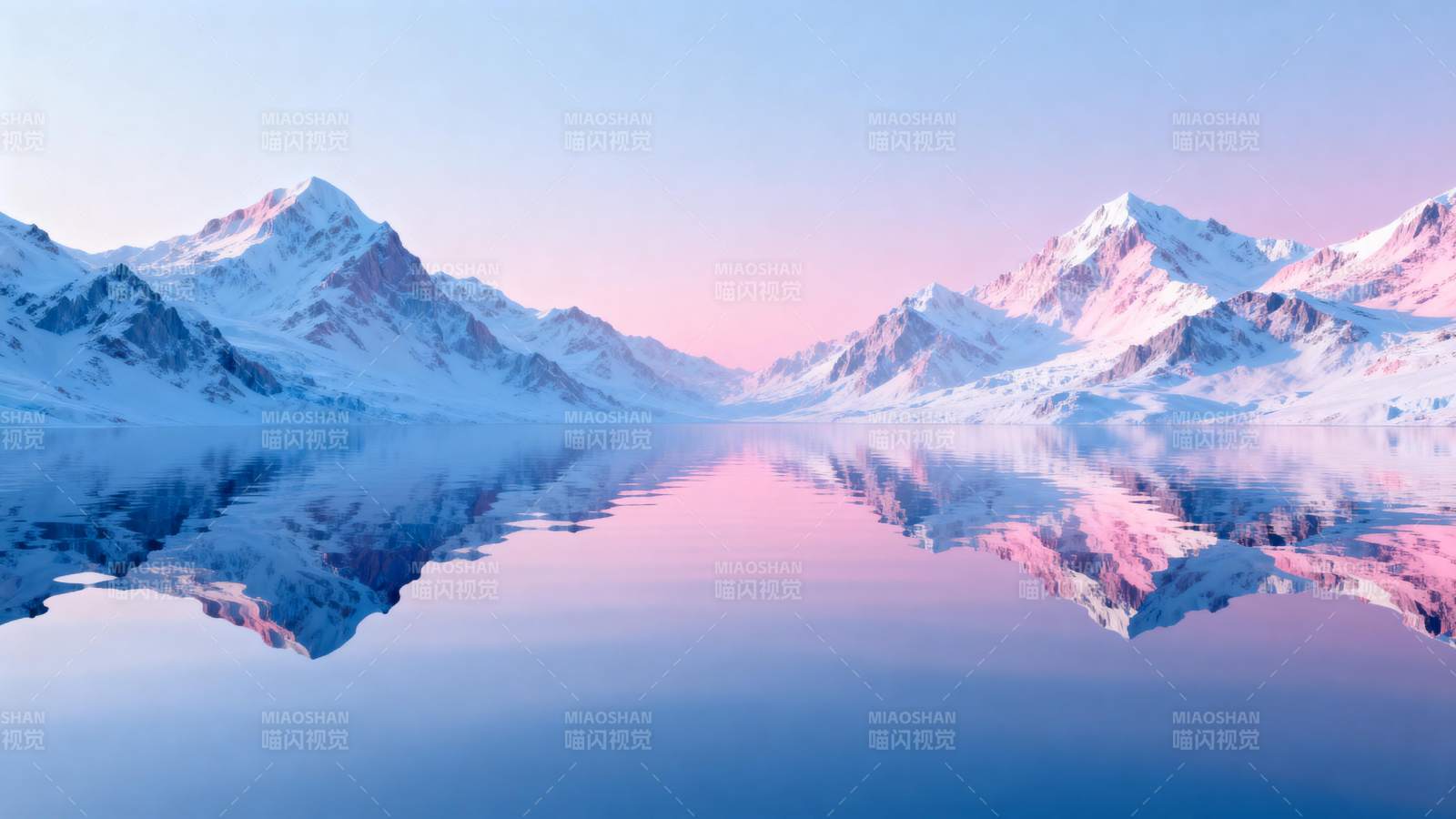 雪山倒影湖光图片