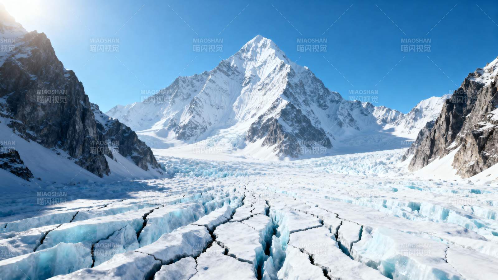 冰川裂谷 雪山巍峨图片