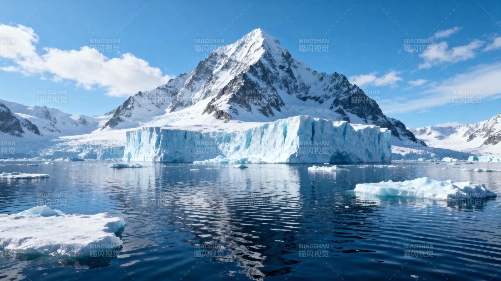 冰山映雪山图片