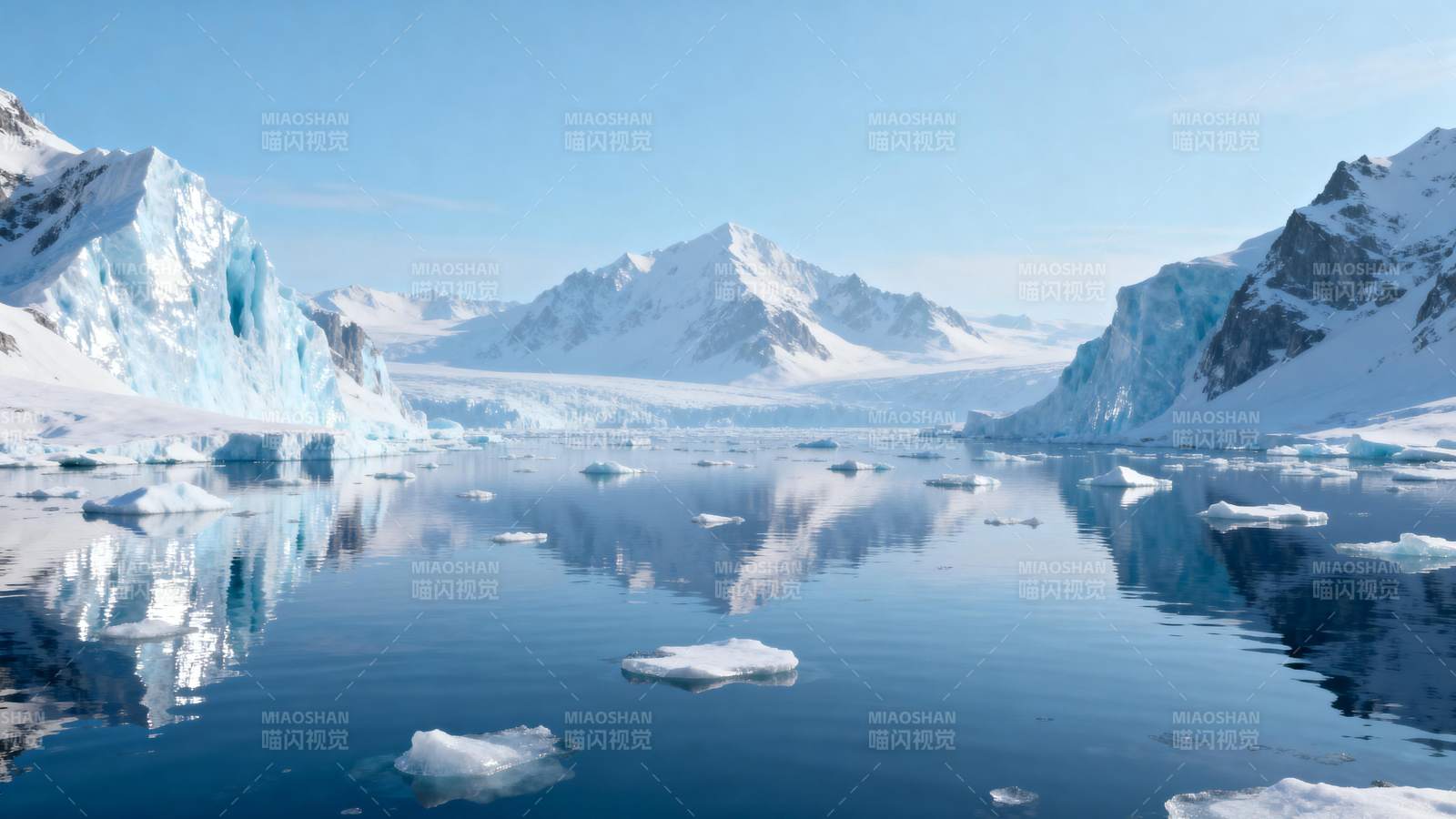 冰川湖镜像美景图片