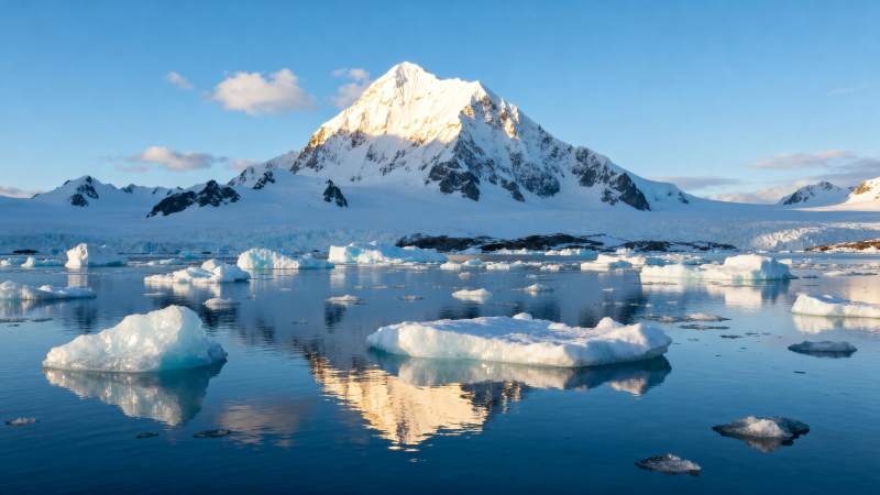 冰山倒影 雪山静谧图片