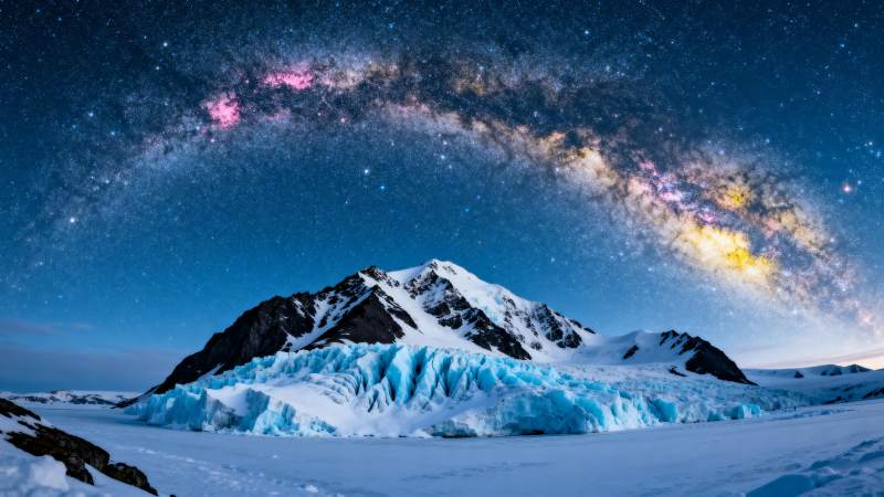 星河映雪峰图片