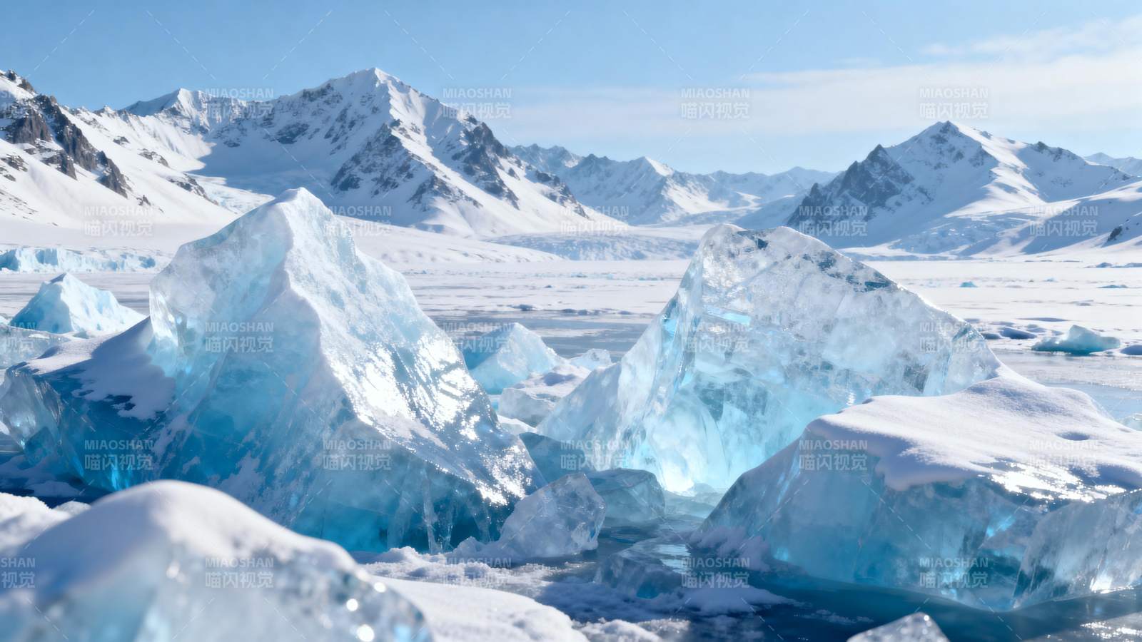 冰川雪峰美景图片
