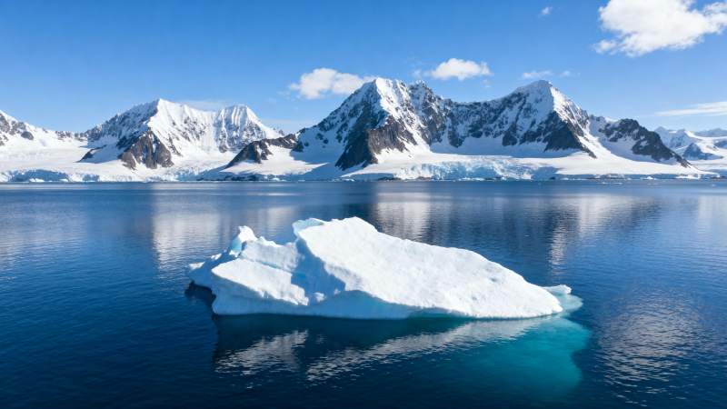 冰山静卧碧海间图片