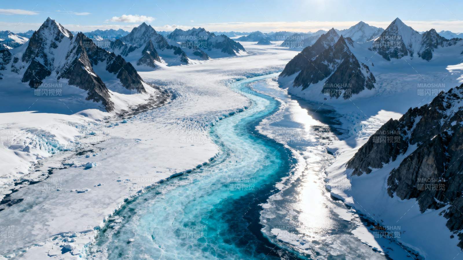 冰川蓝河图片
