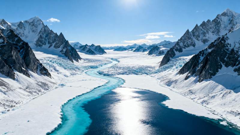 冰川峡谷风光图片