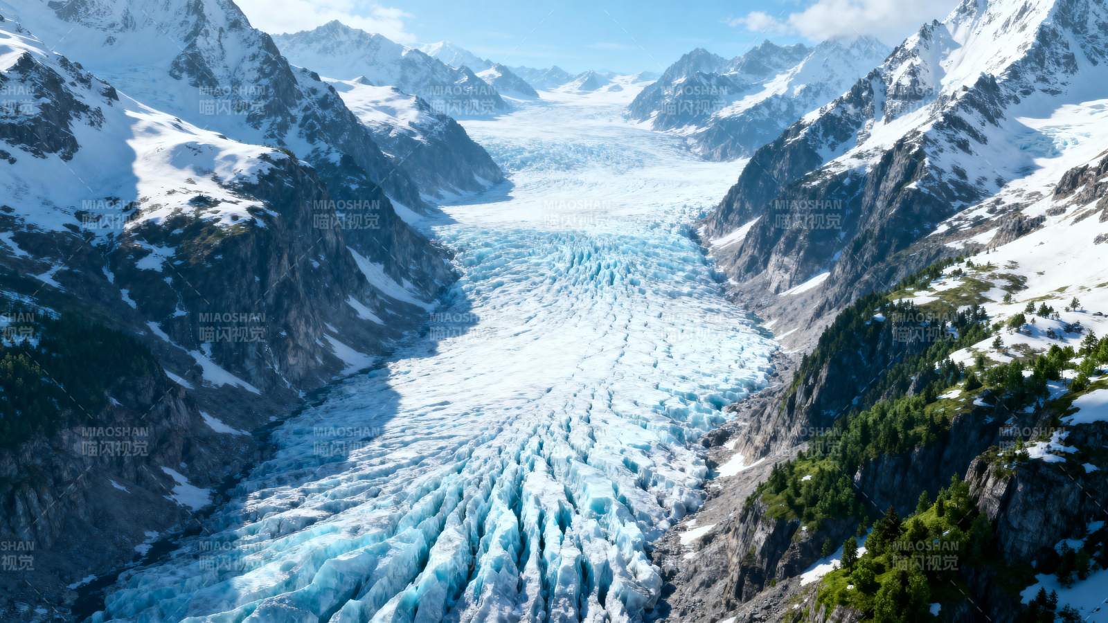 冰川峡谷风光图片