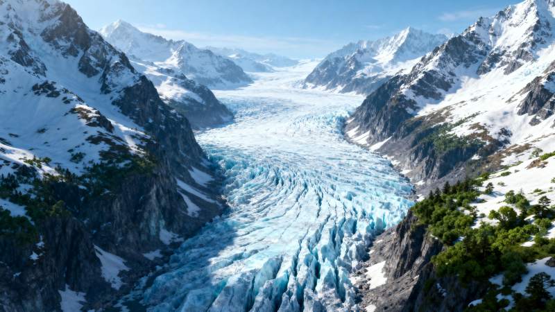 冰川峡谷风光图片