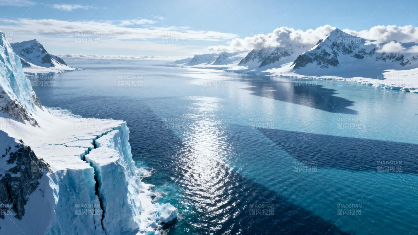 极地冰川湖景图片