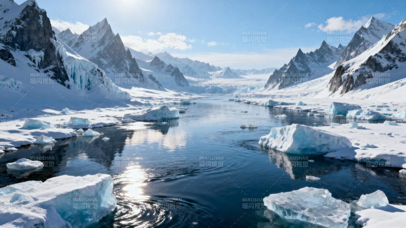 冰川湖畔风光图片