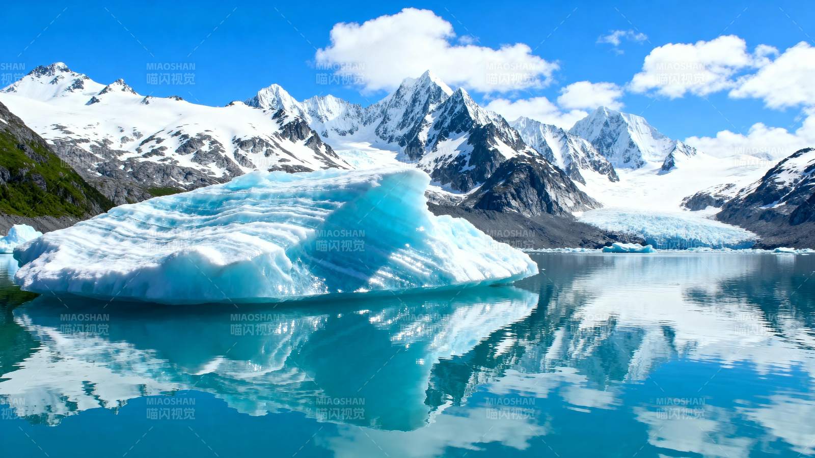 冰川湖光山色图片