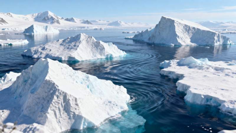 冰川漂浮海面图片