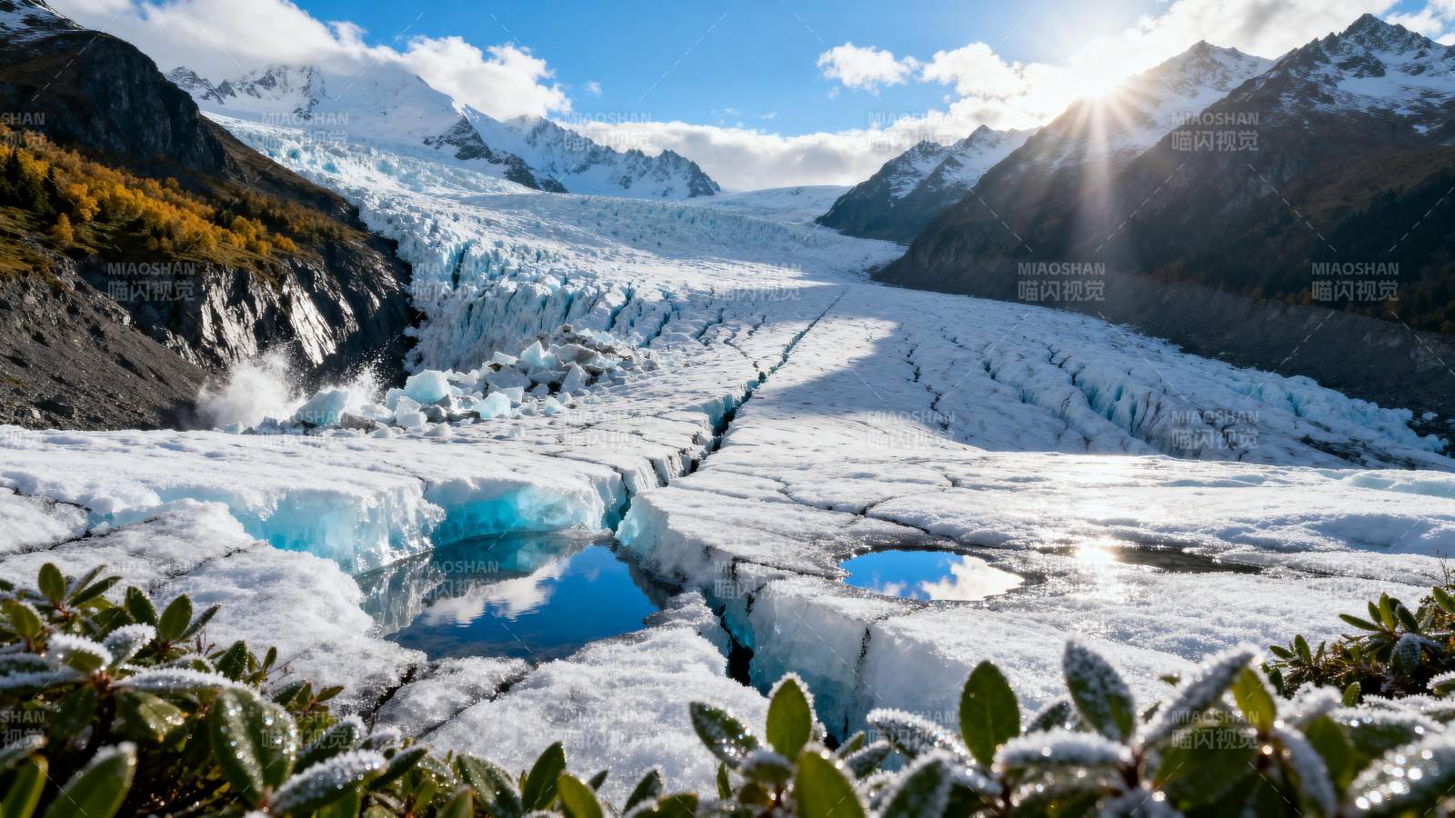 冰川雪岭风光图片