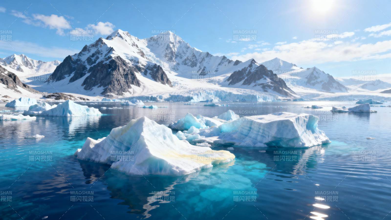 冰川湖光山色图片