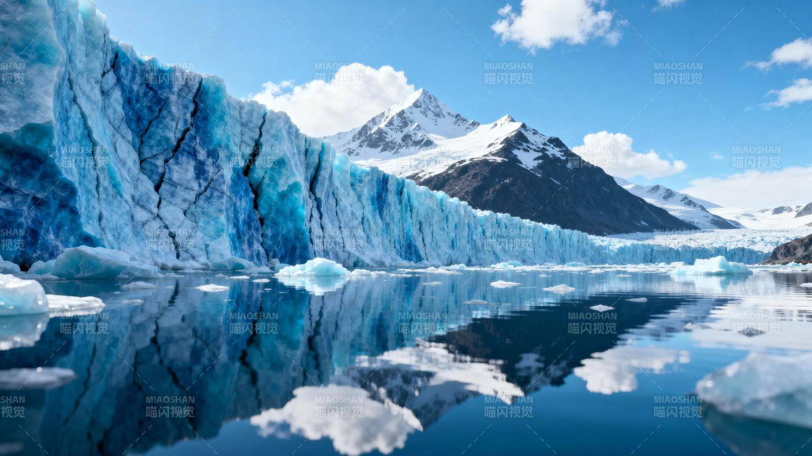 冰川倒影如画图片