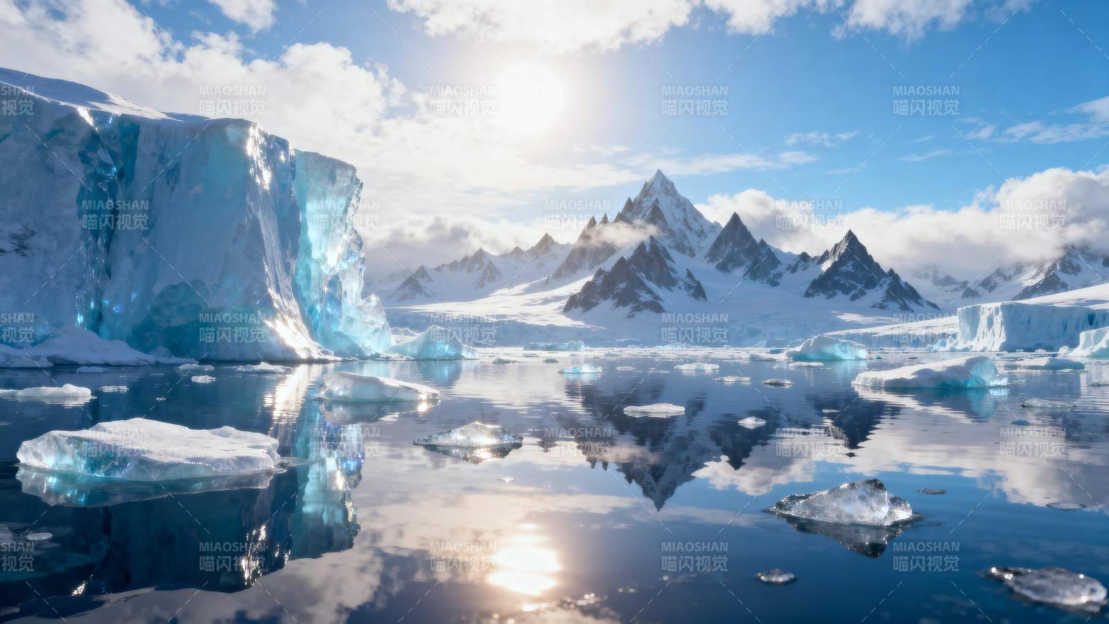 冰川倒影 极地风光图片