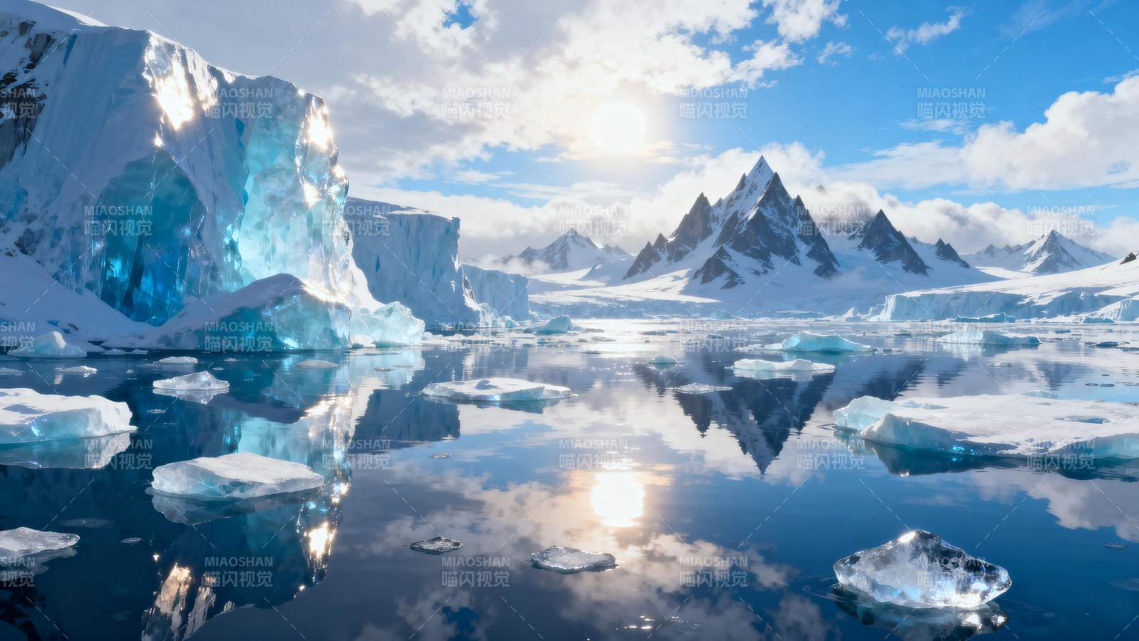 冰川倒影 静谧极地图片