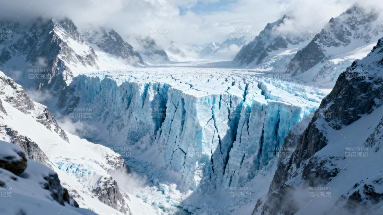冰川峡谷壮丽景色图片