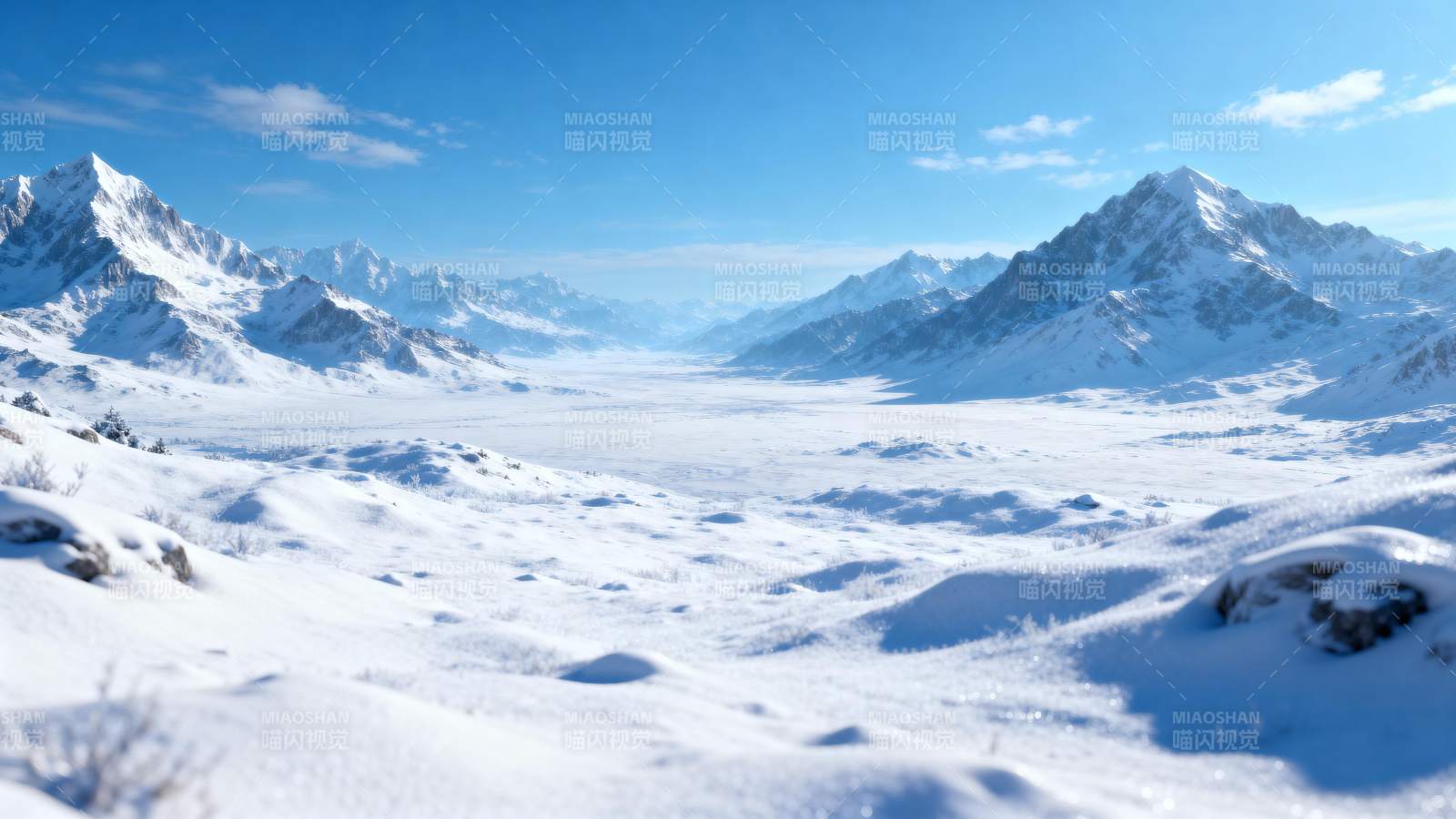 雪山雪原风光图片