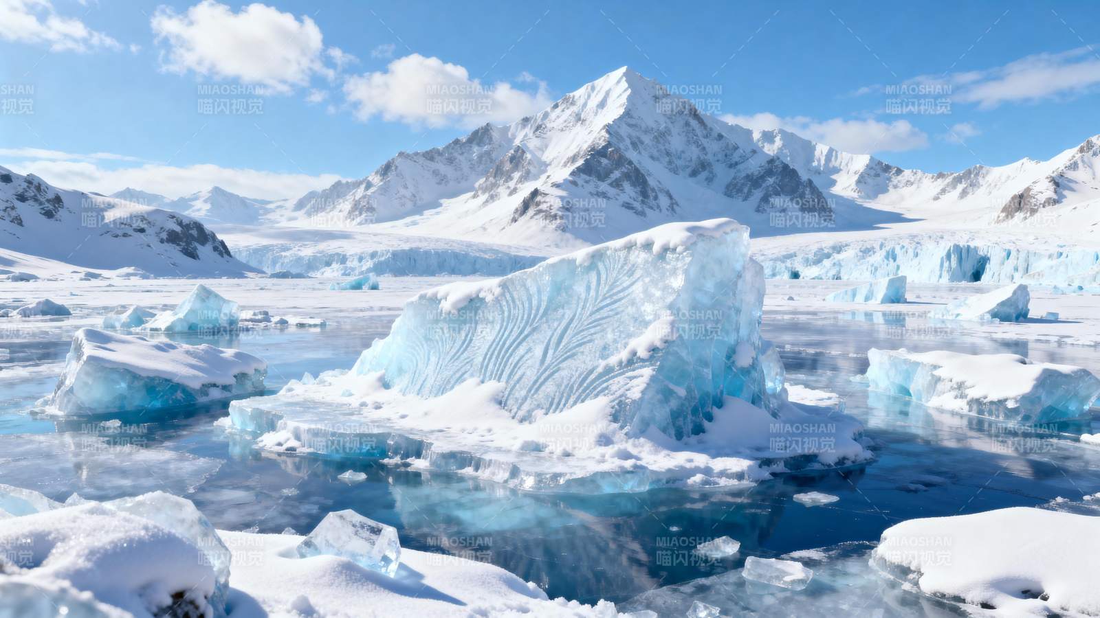 冰川雪峰美景图片